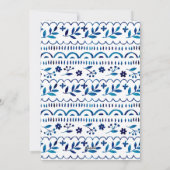 Cartes Pour Fêtes Annuelles Elégant bleu folk aquarelle photo de Noël (Dos)