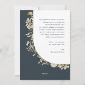 Cartes Pour Fêtes Annuelles Élégant Bleu Gold Script Happy Hanoukka (Dos)