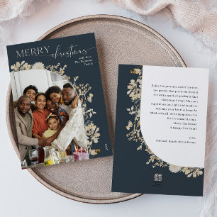 Cartes Pour Fêtes Annuelles Elégant Bleu Joyeux Noël 1 Arche photo