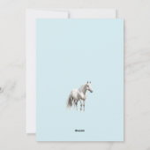 Cartes Pour Fêtes Annuelles Élégant bleu Noël blanc cheval équestre (Dos)