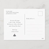 Cartes Pour Fêtes Annuelles Élégant Bleu Or Photo Jeune Marié (Dos)