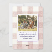 Cartes Pour Fêtes Annuelles Elegant Blue Bow Christmas Two Photo Holiday Card (Dos)