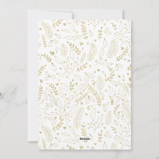 Cartes Pour Fêtes Annuelles Élégant Blue Gold Script Multi Photo Noël (Dos)