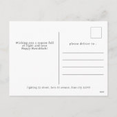 Cartes Pour Fêtes Annuelles Elegant Blue Joyeux Hanukkah Famille 1 Photo (Dos)