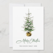 Cartes Pour Fêtes Annuelles Elégant Bohème Noël Pine Tree Salutation (Devant)