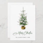 Cartes Pour Fêtes Annuelles Elégant Bohème Noël Pine Tree Salutation (Devant / Derrière)