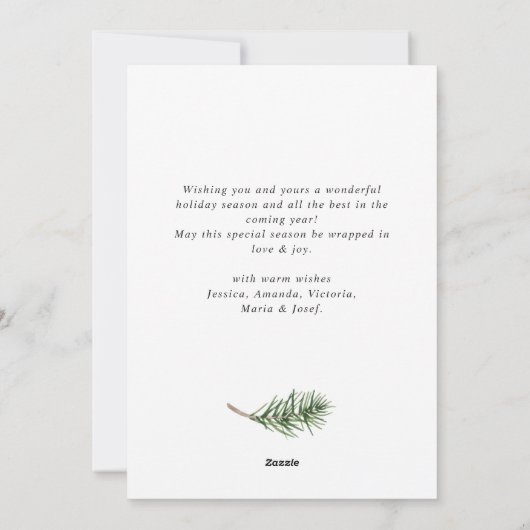 Cartes Pour Fêtes Annuelles Elégant Bohème Noël Pine Tree Salutation (Dos)