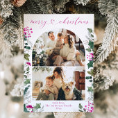 Cartes Pour Fêtes Annuelles Élégant Boho rose 2 Arche photo Noël