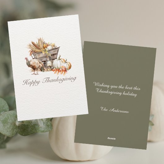 Cartes Pour Fêtes Annuelles Elégant Bon thanksgiving d'aquarelle de récolte d'