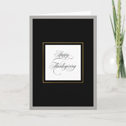 Cartes Pour Fêtes Annuelles Élégant Bon thanksgiving de Script Flouris (Devant)