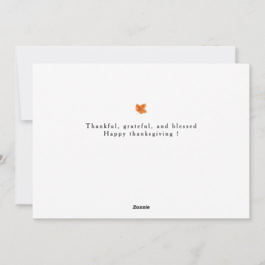 Cartes Pour Fêtes Annuelles Elégant Bon thanksgiving moderne Automne 3 Photo (Dos)