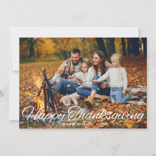 Cartes Pour Fêtes Annuelles Élégant Bon thanksgiving Script Typographie Photo