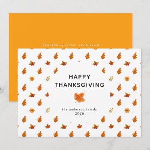 Cartes Pour Fêtes Annuelles Élégant Bon thanksgiving simple Feuilles d'automne