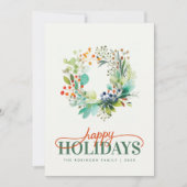 Cartes Pour Fêtes Annuelles Elegant Botanical Merry Christmas Greenery  (Devant)