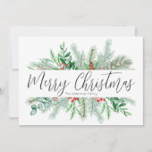 Cartes Pour Fêtes Annuelles Élégant botanique Joyeux Noël vert (Devant)