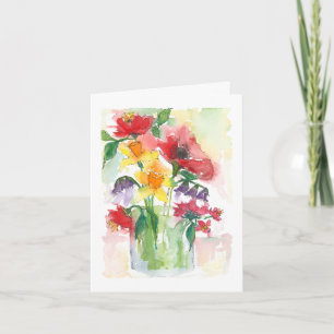 Cartes Pour Fêtes Annuelles Elégant Bouquet de fleurs mixtes   Joyeux annivers