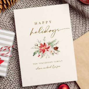 Cartes Pour Fêtes Annuelles Elégant Bouquet de Noël Boho Delicate