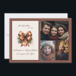 Cartes Pour Fêtes Annuelles Élégant Bow Bow Noël Trois photos<br><div class="desc">Cette carte de Noël de 3 photos présente un élégant design à feuillage persistant sur un arrière - plan neutre. Le plaid festif à l'arrière rend ces classiques. Customisez facilement cette fonction à l'aide de la fonction de personnalisation, </div>