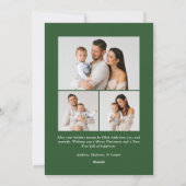 Cartes Pour Fêtes Annuelles Élégant Bow rayé rouge verdure 4 Photo (Dos)