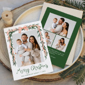 Cartes Pour Fêtes Annuelles Élégant Bow rayé rouge verdure 4 Photo