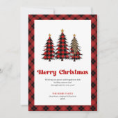 Cartes Pour Fêtes Annuelles Elegant Buffalo Check Christmas Trees Card (Devant)