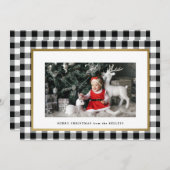 Cartes Pour Fêtes Annuelles Élégant Buffle blanc Plaid photo horizontale (Devant / Derrière)