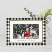 Cartes Pour Fêtes Annuelles Élégant Buffle blanc Plaid photo horizontale (Debout devant)