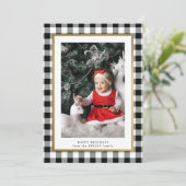 Cartes Pour Fêtes Annuelles Élégant Buffle blanc Plaid photo verticale (Debout devant)