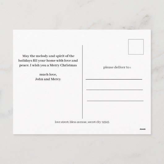 Cartes Pour Fêtes Annuelles Élégant Buffle Rouge Plaid Christmas Couple Photo (Dos)