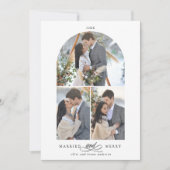 Cartes Pour Fêtes Annuelles Elégant cadre Arc Marié et Joyeux 3 Photo (Devant)