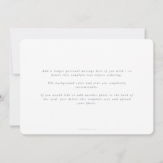 Cartes Pour Fêtes Annuelles Élégant cadre blanc minimal photo simple (Dos)