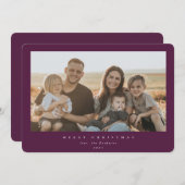 Cartes Pour Fêtes Annuelles Elégant cadre minimal bordeaux simple photo (Devant / Derrière)