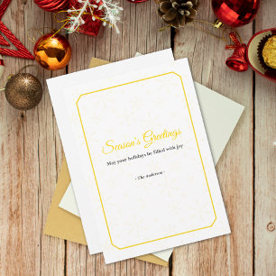 Cartes Pour Fêtes Annuelles Elégant cadre or Snowflake Saison des salutations
