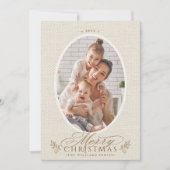 Cartes Pour Fêtes Annuelles Elégant cadre ovale Joyeux Noël Photo (Devant)