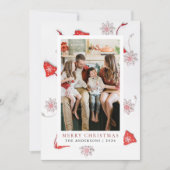 Cartes Pour Fêtes Annuelles Elégant cadre simple Famille de Noël 1 Photo (Devant)