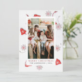 Cartes Pour Fêtes Annuelles Elégant cadre simple Famille de Noël 1 Photo (Debout devant)