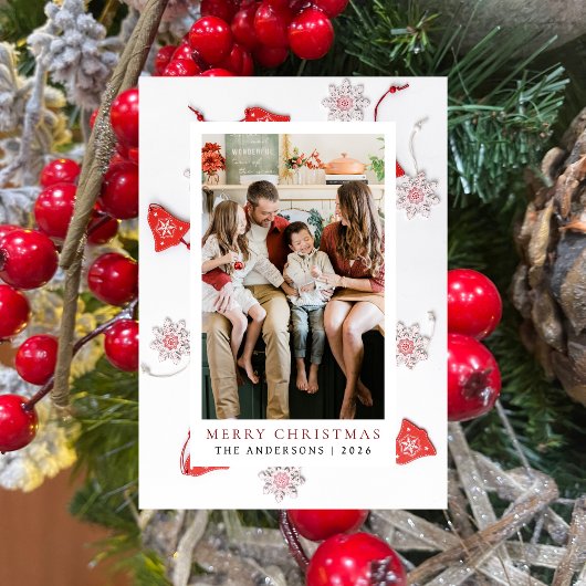 Cartes Pour Fêtes Annuelles Elégant cadre simple Famille de Noël 1 Photo