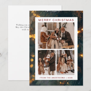 Cartes Pour Fêtes Annuelles Elégant cadre simple Famille de Noël 3 Photo