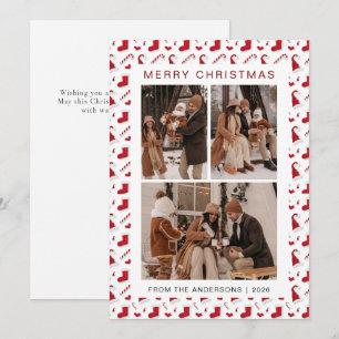 Cartes Pour Fêtes Annuelles Elégant cadre simple Famille de Noël 3 Photo
