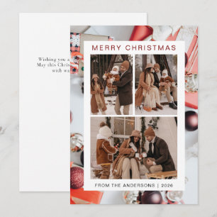 Cartes Pour Fêtes Annuelles Elégant cadre simple Famille de Noël 3 Photo