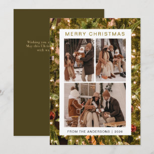 Cartes Pour Fêtes Annuelles Elégant cadre simple Famille de Noël 3 Photo