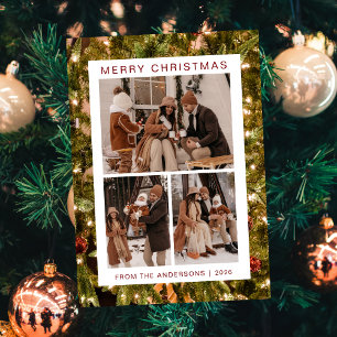 Cartes Pour Fêtes Annuelles Elégant cadre simple Famille de Noël 3 Photo