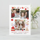 Cartes Pour Fêtes Annuelles Elégant cadre simple Famille de Noël 3 Photo (Debout devant)