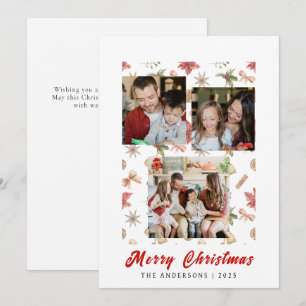 Cartes Pour Fêtes Annuelles Elégant cadre simple Famille de Noël 3 Photo