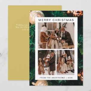 Cartes Pour Fêtes Annuelles Elégant cadre simple Famille de Noël 3 Photo