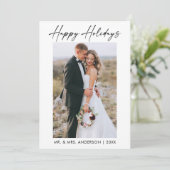 Cartes Pour Fêtes Annuelles Élégant Calligraphie Enk Script Mariage photo (Debout devant)