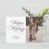 Cartes Pour Fêtes Annuelles Elegant Calligraphy Script Photo Collage Christmas (Debout devant)