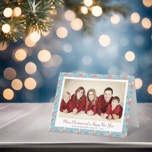 Cartes Pour Fêtes Annuelles Élégant Canard Oeuf Bleu Holly Photo de Noël