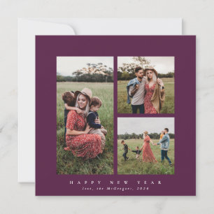 Cartes Pour Fêtes Annuelles Elégant Carré Triple Photo Joyeux Nouvel An