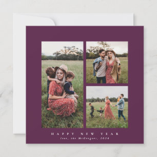 Cartes Pour Fêtes Annuelles Elégant Carré Triple Photo Joyeux Nouvel An